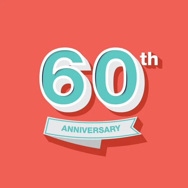 60th anniversary design — Stock Vector
