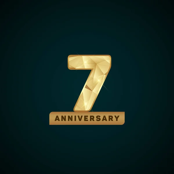 Logotipo de aniversario de oro de 7 años — Vector de stock