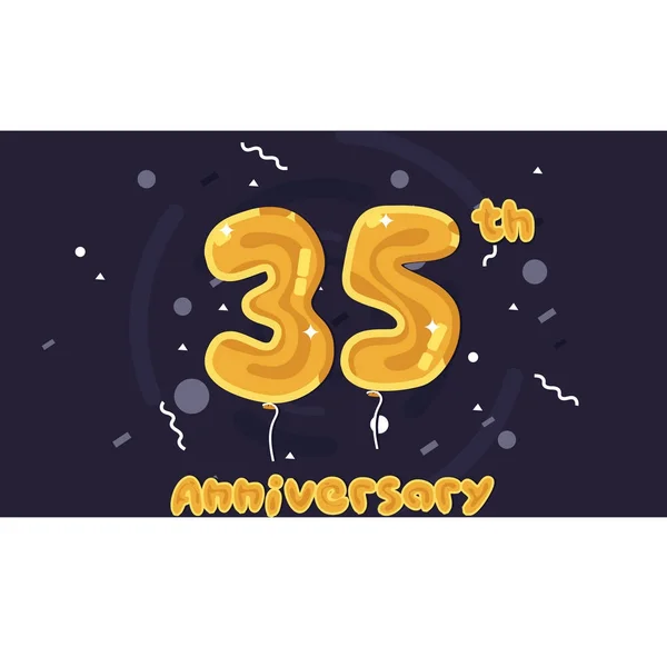 Anos Logotipo Celebração Aniversário Balão Amarelo Folha Colorida Ilustração Vetor —  Vetores de Stock