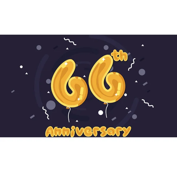 Logo Celebración Del Aniversario Años Globo Lámina Amarilla Ilustración Vectorial — Vector de stock