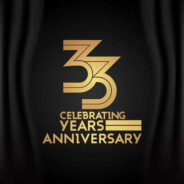 Logotipo Aniversario Años Con Número Lineal Múltiple Dorado Ilustración Vectorial — Vector de stock