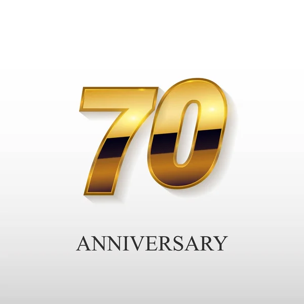 Years Golden Anniversary Vector Logo Design Vector Illustration Isolated White — Stock Vector
