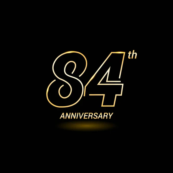 84 anos logotipo aniversário — Vetor de Stock