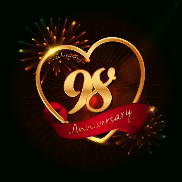 98 yıl yıldönümü logosu — Stok Vektör