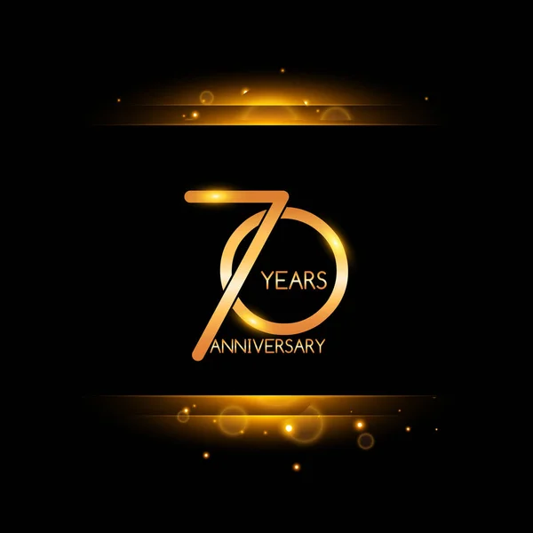 Logotipo Años Aniversario Con Confeti Dorado Sobre Fondo Negro Diseño — Archivo Imágenes Vectoriales