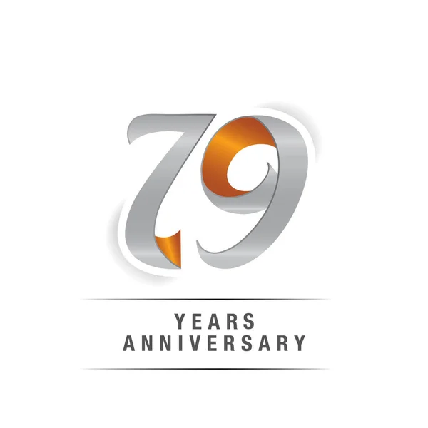 Años Celebración Del Logotipo Del Aniversario Colores Amarillo Gris Ilustración — Vector de stock