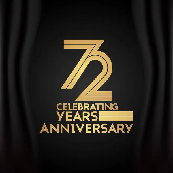 Logotipo Aniversário Anos Com Número Multi Linear Dourado Ilustração Vetorial — Vetor de Stock