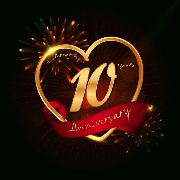 Logo anniversaire 10 ans — Image vectorielle