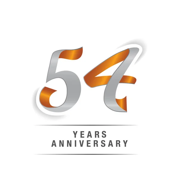 Jaar Logo Verjaardagsviering Geel Grijs Kleuren Vectorillustratie Geïsoleerd Witte Achtergrond — Stockvector