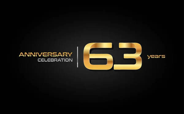 Yıl Altın Yıldönümü Kutlama Logosu Vektör Çizim Siyah Arka Plan — Stok Vektör