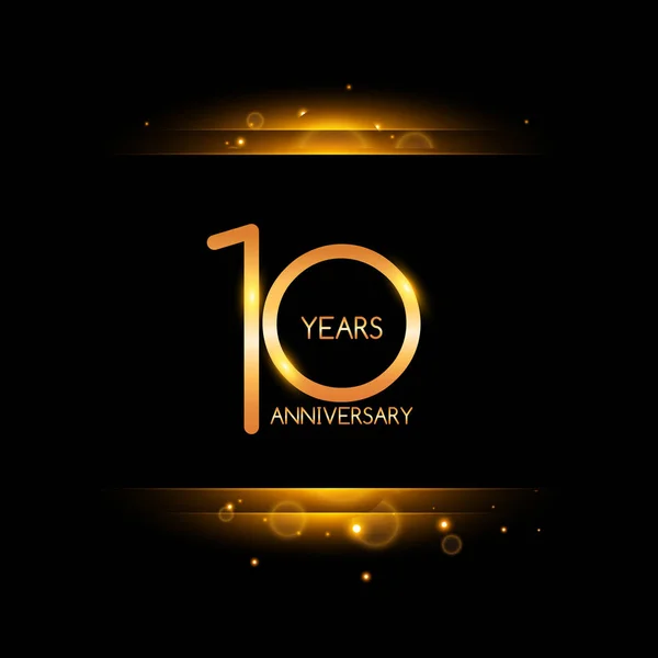 Years Anniversary Logo Confetti Golden Colored Black Background Vector Design — Stock Vector