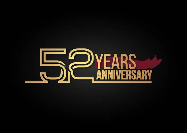 52 let výročí oslav logotyp — Stockový vektor