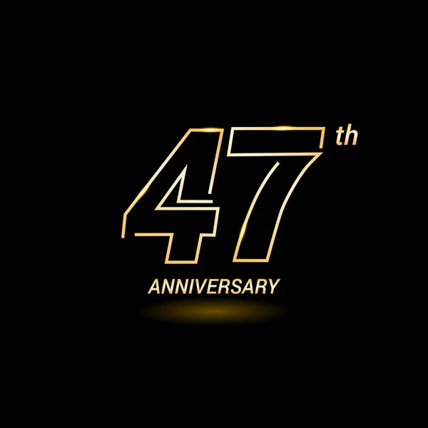 47 lat. urodzinowe logo — Wektor stockowy