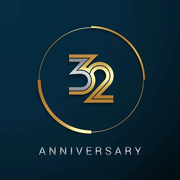 Logotipo de aniversário de 32 anos — Vetor de Stock