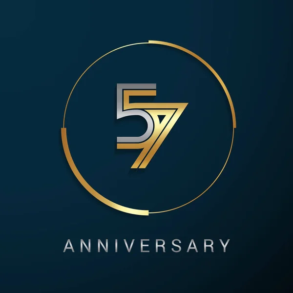 Logotipo del aniversario de 57 años — Vector de stock