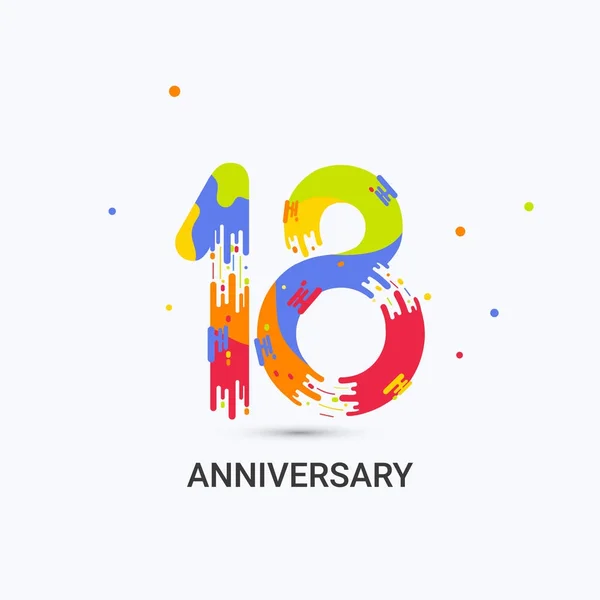 Anos Aniversário Splash Colorido Logotipo Celebração Isolado Fundo Branco —  Vetores de Stock