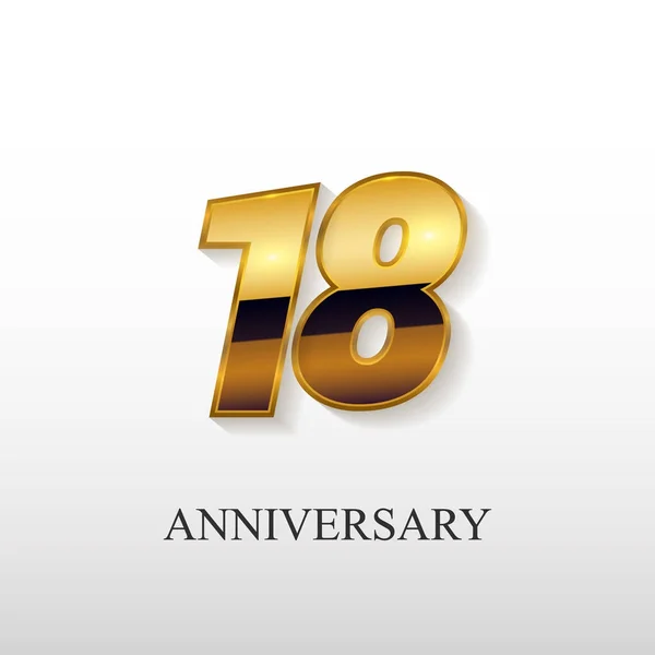 Years Golden Anniversary Vector Logo Design Vector Illustration Isolated White — Stock Vector