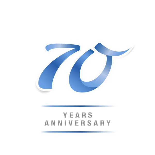 Jaar Jubileum Viering Blauwe Logo Sjabloon Vectorillustratie Geïsoleerd Witte Achtergrond — Stockvector