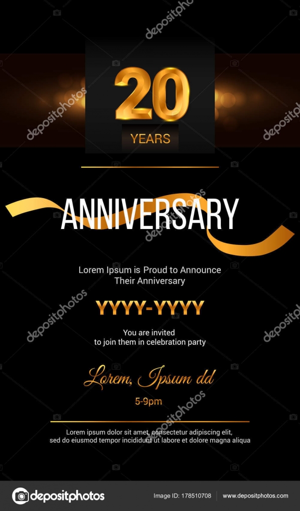 Carte D Invitation Anniversaire De Ans Image Vectorielle Par Seklihermantaputra Gmail Com C Illustration