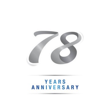 78 yıl yıldönümü kutlama logosu, vektör illüstrasyon izole beyaz arka plan üzerinde gümüş