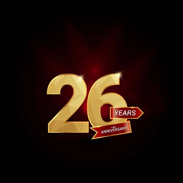 26 Ans Golden Anniversary Logo — Image vectorielle