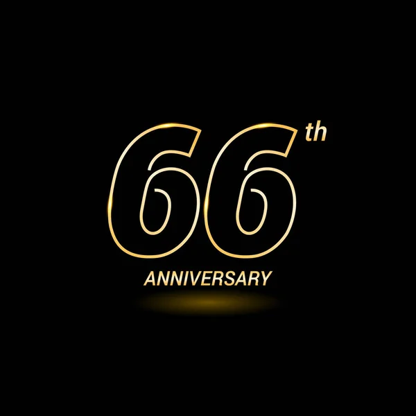 66 yıl yıldönümü logosu — Stok Vektör