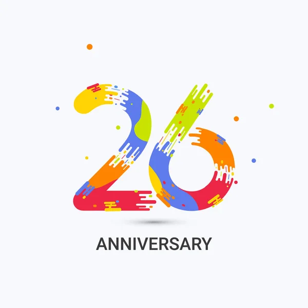 Ans Anniversaire Splash Couleur Logo Célébration Isolé Sur Fond Blanc — Image vectorielle