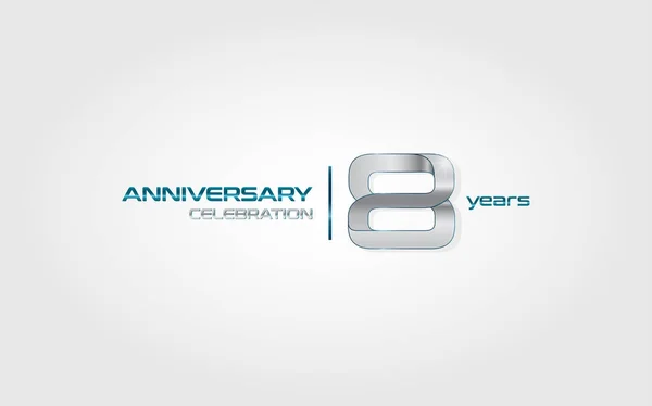 Logo Anniversaire Ans Argent Illustration Vectorielle Isolée Sur Fond Blanc — Image vectorielle