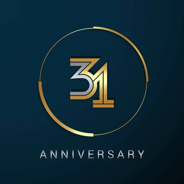 31 Anni Anniversario Logotipo — Vettoriale Stock