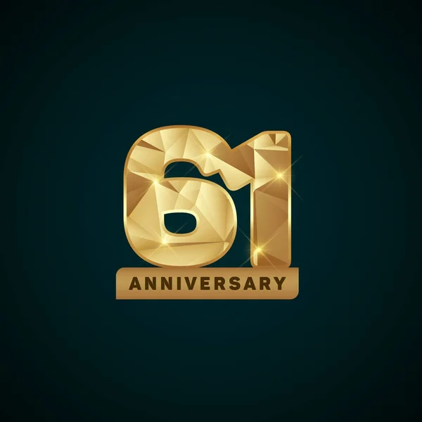 61 год золотого юбилея Логотип — стоковый вектор