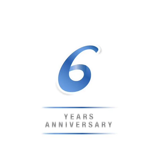 Years Anniversary Celebration Blue Logo Template Vector Illustration Isolated White — Stock Vector