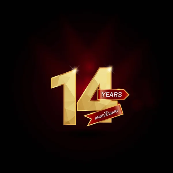 14 Ans Golden Anniversary Logo — Image vectorielle