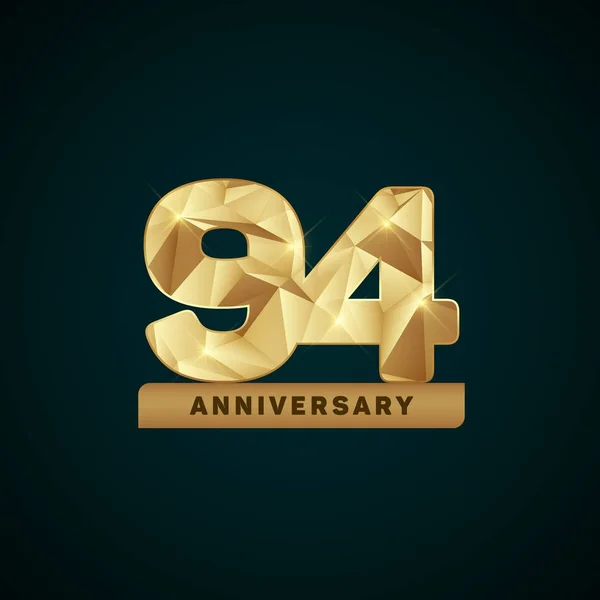 Logotype d'anniversaire d'or 94 ans — Image vectorielle