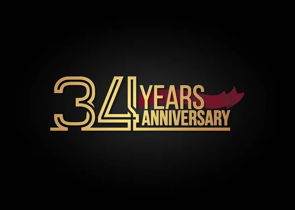 34 let výročí oslav logotyp — Stockový vektor
