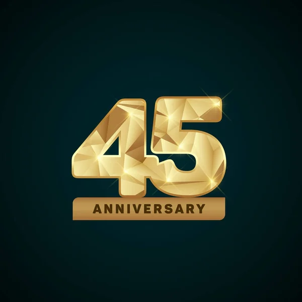 45 Anos de Ouro Anniversary Logotype —  Vetores de Stock