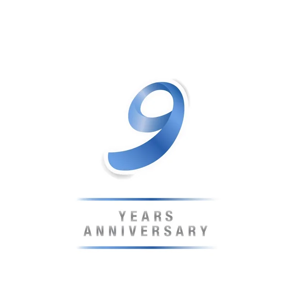 Anos Celebração Aniversário Logotipo Modelo Azul Ilustração Vetorial Isolado Fundo —  Vetores de Stock