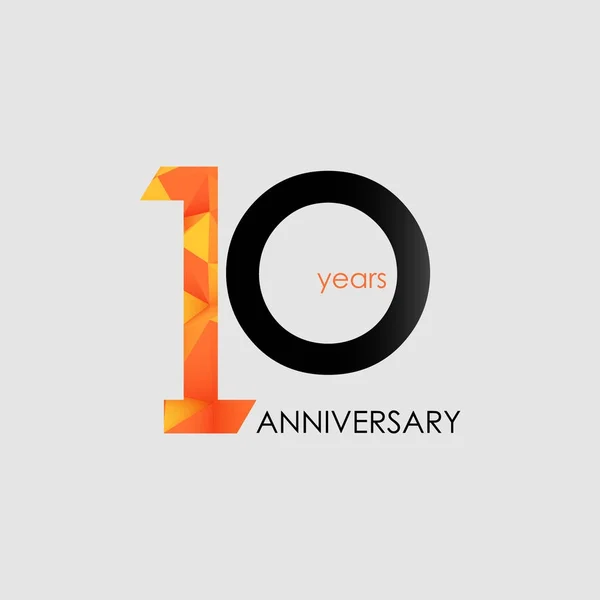 Anniversario Anni Con Low Poly Design Colorato Con Stile Geometrico — Vettoriale Stock