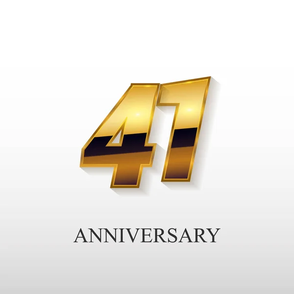 Anos Ouro Anniversary Vector Logo Design Ilustração Vetor Isolado Fundo —  Vetores de Stock