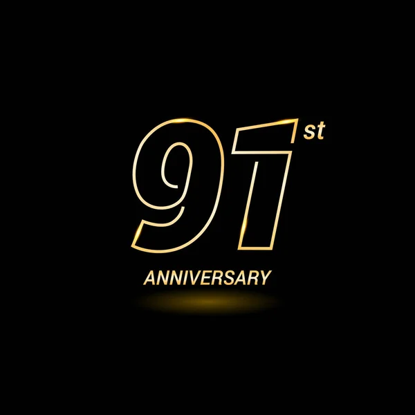 91 Ans logo anniversaire — Image vectorielle