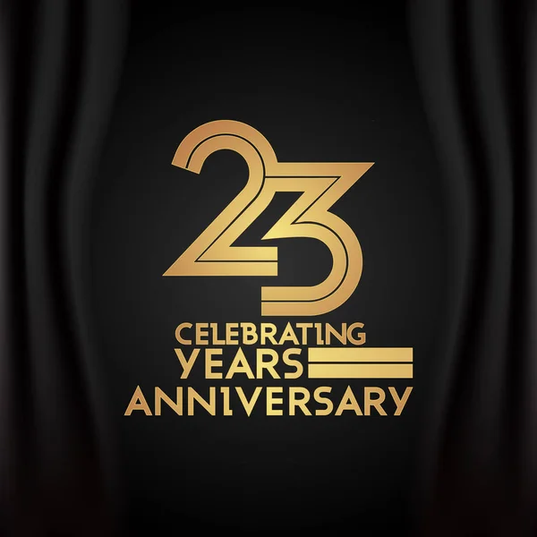 Logotipo Aniversario Años Con Número Lineal Multicolor Dorado Ilustración Vectorial — Archivo Imágenes Vectoriales