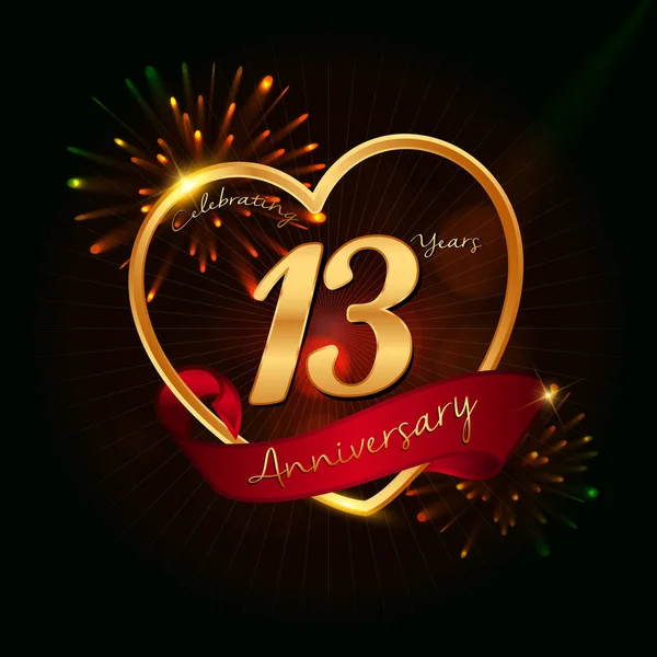 13 anos logotipo aniversário —  Vetores de Stock