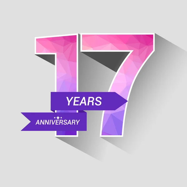 Logo Anniversaire Ans Avec Design Bas Poly Illustration Vectorielle Colorée — Image vectorielle