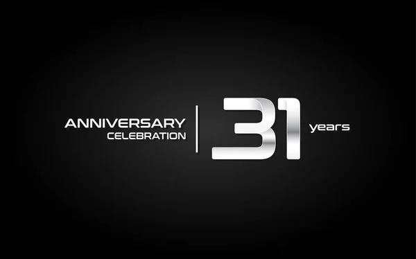 Beyaz Degrade Yıl Yıldönümü Kutlama Logo Vektör Çizim Koyu Arka — Stok Vektör