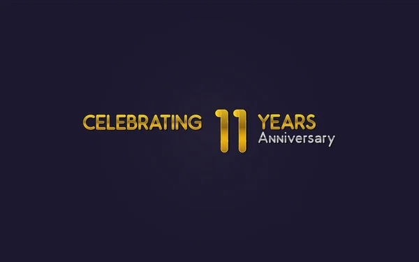 Años Oro Aniversario Celebración Logo Vector Ilustración Sobre Fondo Oscuro — Archivo Imágenes Vectoriales