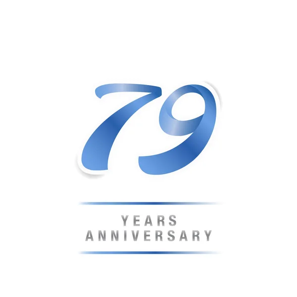 Years Anniversary Celebration Blue Logo Template Vector Illustration Isolated White — Stock Vector