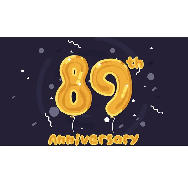 Years Anniversary Celebration Logo Yellow Foil Balloon Colored Vector Illustration — Stock Vector