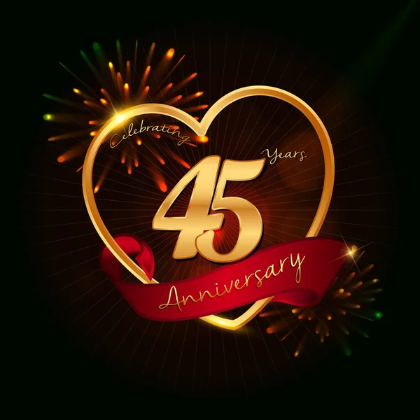 Logo del aniversario de 45 años — Vector de stock