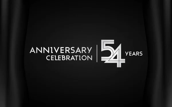 シルバー マルチ線形番号 年周年記念ロゴタイプ 暗い背景のベクトル図 — ストックベクタ