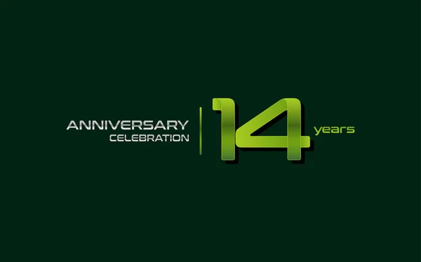 Anos Celebração Aniversário Logotipo Verde Ilustração Vetorial Fundo Verde Escuro — Vetor de Stock