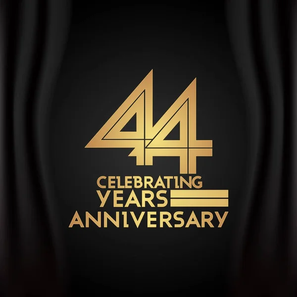 Logotipo Aniversário Anos Com Número Multi Linear Dourado Ilustração Vetorial — Vetor de Stock